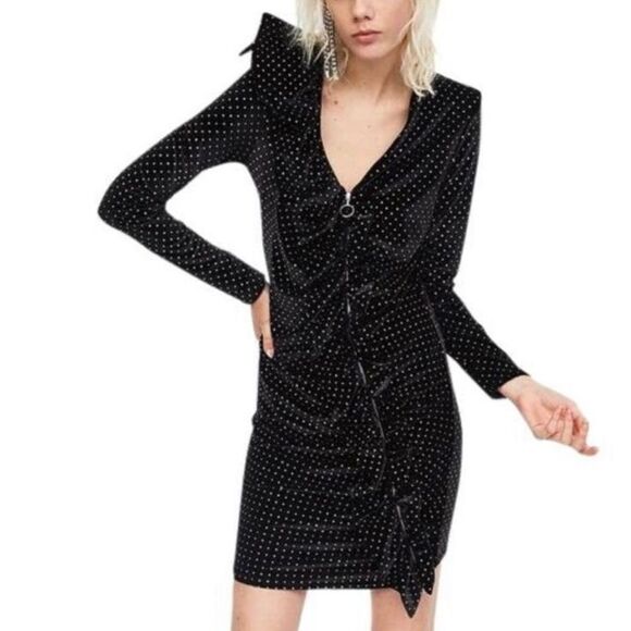 Zara black shimmery velvet dress‎ - Picture 1 of 5